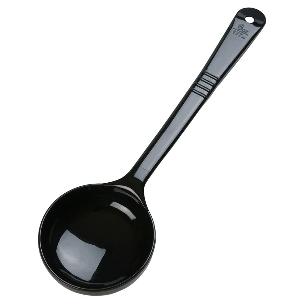 Carlisle 6 oz Solid Portion Spoon - Long Handle, Poly, Black (399003)
