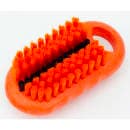 Carlisle 2 1/2" Hand & Nail Brush - Polyester, Orange (40020EC24) thumbnail 3