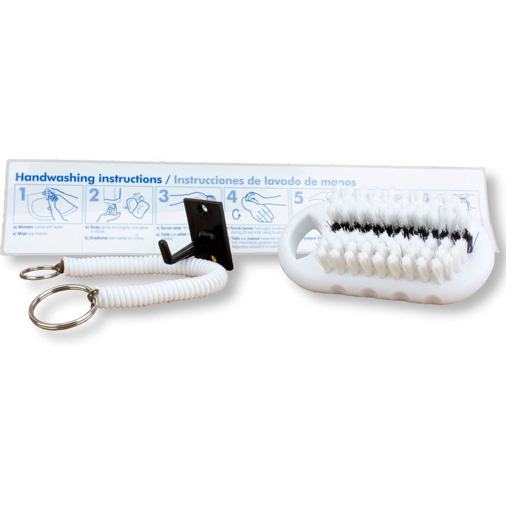 Carlisle 2 1/4" Hand & Nail Brush w/ Hanging Hook- Polyester, White (40021EC02)