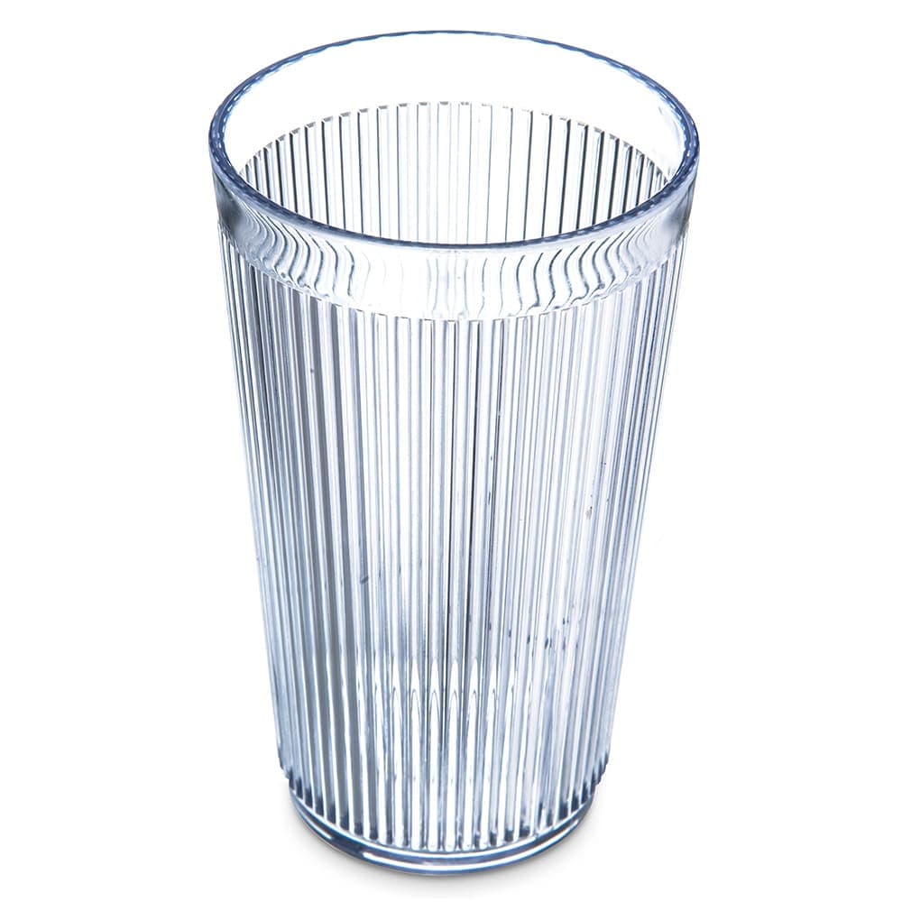 Carlisle 12 oz Clear Ribbed Plastic Tumbler (401207)