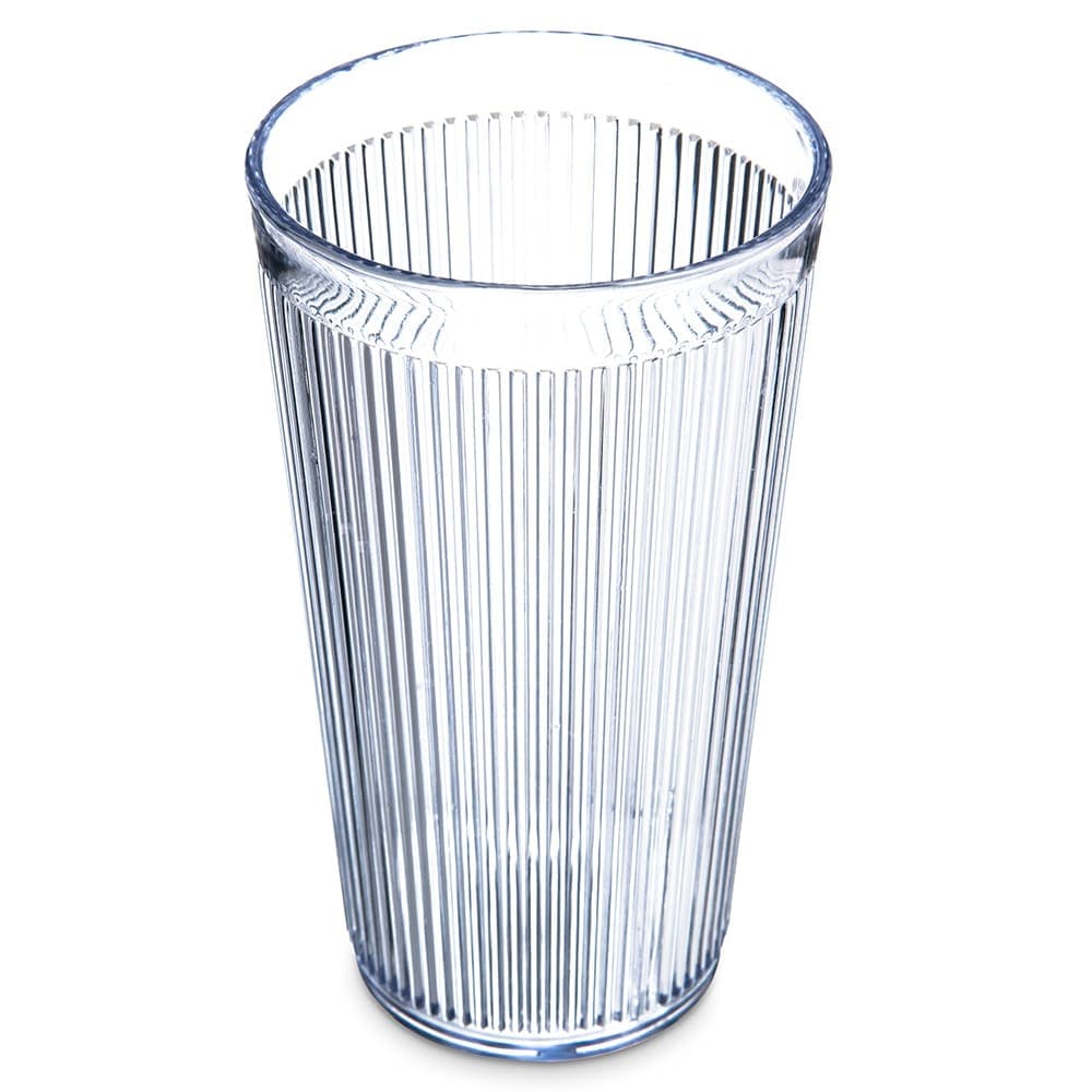 Carlisle 16 oz Clear Ribbed Plastic Tumbler (401607)