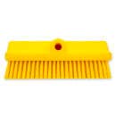 Carlisle 10" Dual Surface Floor Scrub Brush Head - Split Shape, Poly/Plastic, Yellow (40423EC04) thumbnail 3