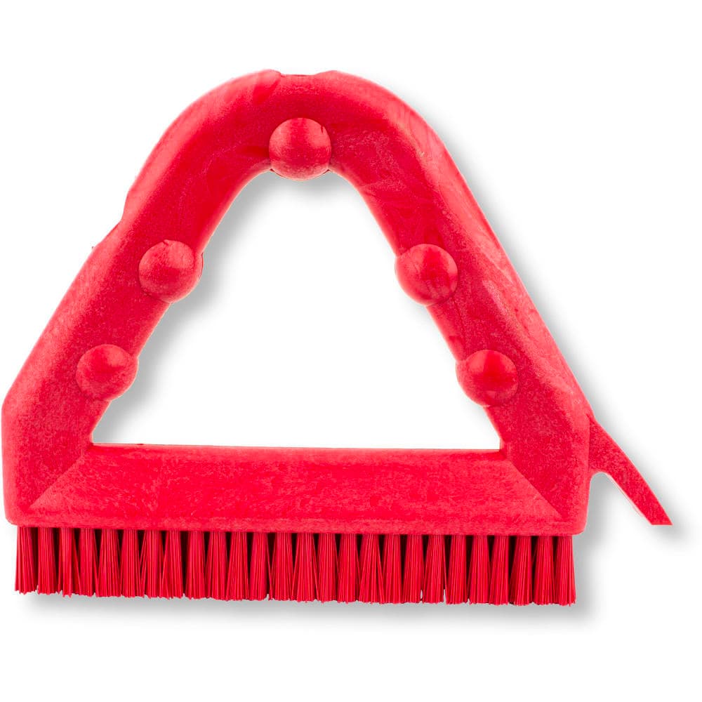 Carlisle 9" Triangular Tile & Grout Brush - Poly/Plastic, Red (41323EC05)