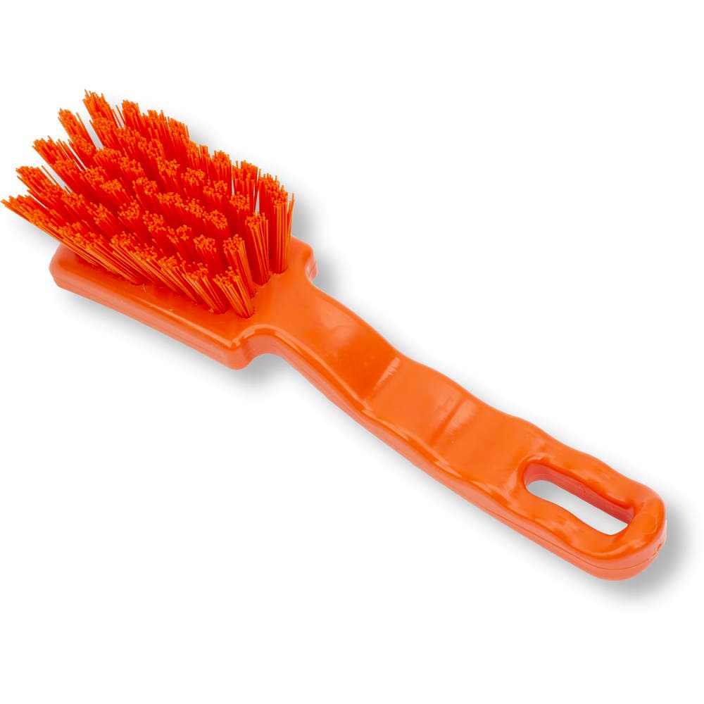 Carlisle 7" Detail Brush - Polyester Bristles, Orange (41395EC24)