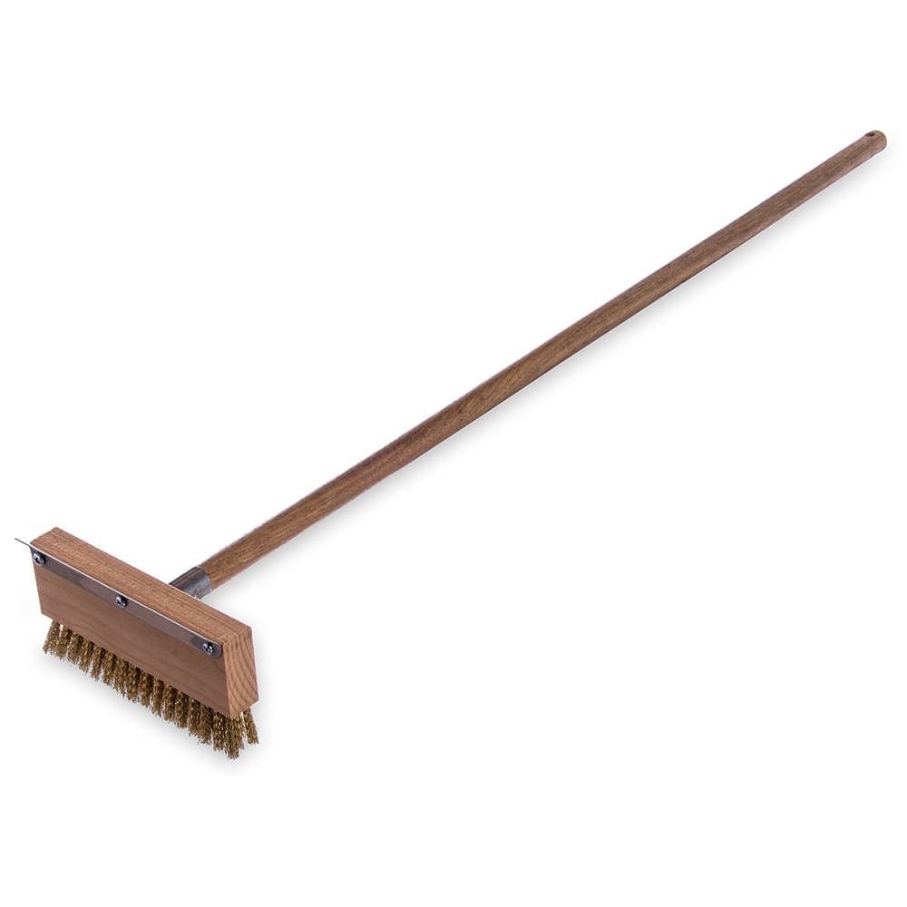 Carlisle 42" Oven Brush & Scraper - Crimped Brass Wire Bristles, Stainless/Wood (4152000)