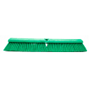 Carlisle 18" Push Broom Head with Fine/Medium Polyester Bristles - Plastic Block, Green (41890EC09) thumbnail 2
