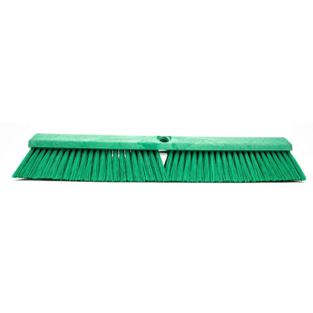 Carlisle 24" Push Broom Head with Fine/Medium Polyester Bristles - Plastic Block, Yellow (41891EC04)