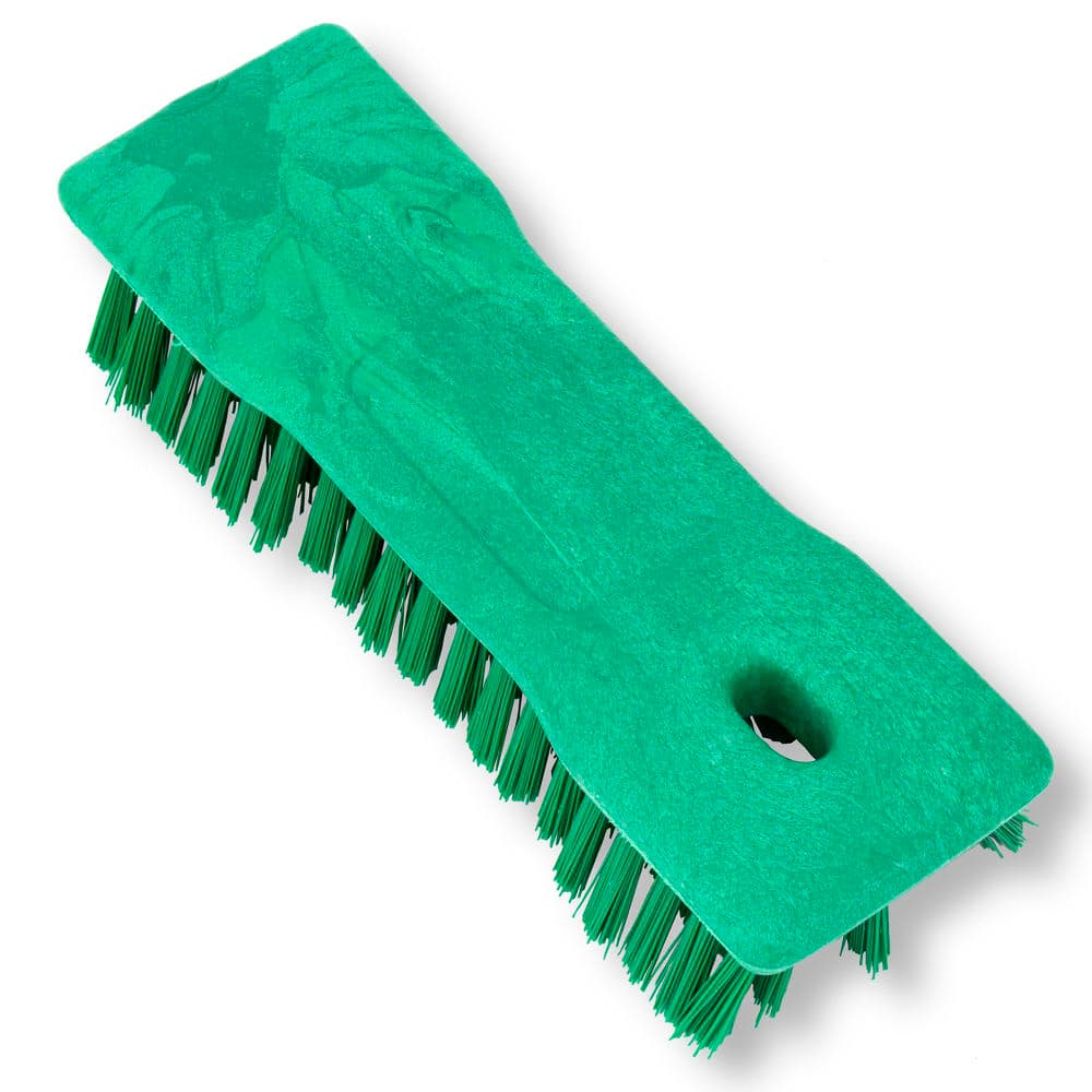 Carlisle 8" Comfort Grip Hand Scrub - Polyester Bristles, Green (42024EC09)