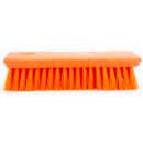 Carlisle 8" Comfort Grip Hand Scrub - Polyester Bristles, Orange (42024EC24) thumbnail 2