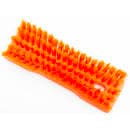 Carlisle 8" Comfort Grip Hand Scrub - Polyester Bristles, Orange (42024EC24) thumbnail 3