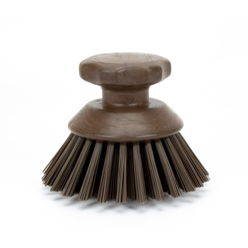 Carlisle 5" Round Scrub Brush - Polyester Bristles, Brown (42395EC01)