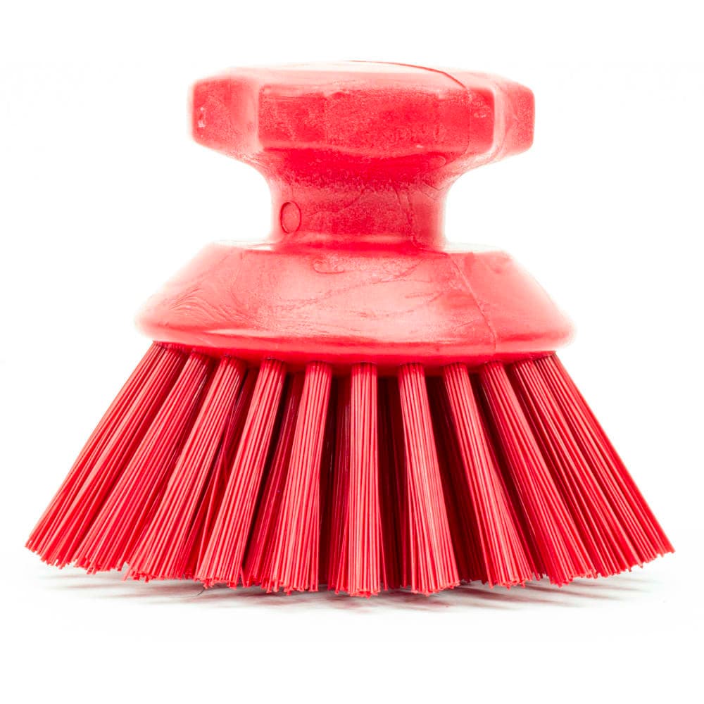 Carlisle 5" Round Scrub Brush - Polyester Bristles, Red (42395EC05)