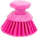 Carlisle 5" Round Scrub Brush - Polyester Bristles, Pink (42395EC26) thumbnail 3