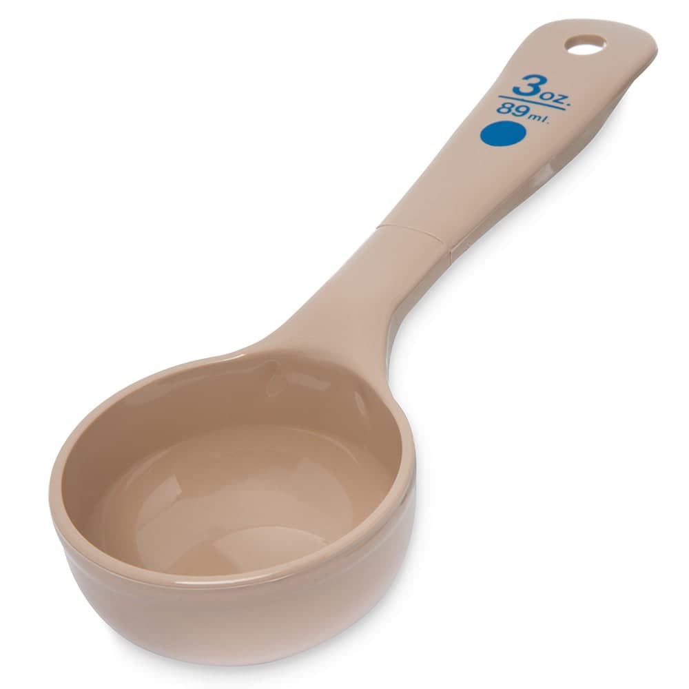 Carlisle 3 oz Solid Portion Server w/ Short Handle, Polycarbonate, Beige (432606)