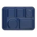 Carlisle Melamine Rectangular Tray w/ (6) Compartments, 14" x 10", Dark Blue (4398050) thumbnail 2
