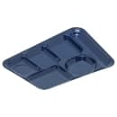 Carlisle Melamine Rectangular Tray w/ (6) Compartments, 14" x 10", Dark Blue (4398050) thumbnail 3