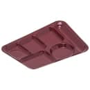 Carlisle Melamine Rectangular Tray w/ (6) Compartments, 14" x 10", Dark Cranberry (4398085) thumbnail 3