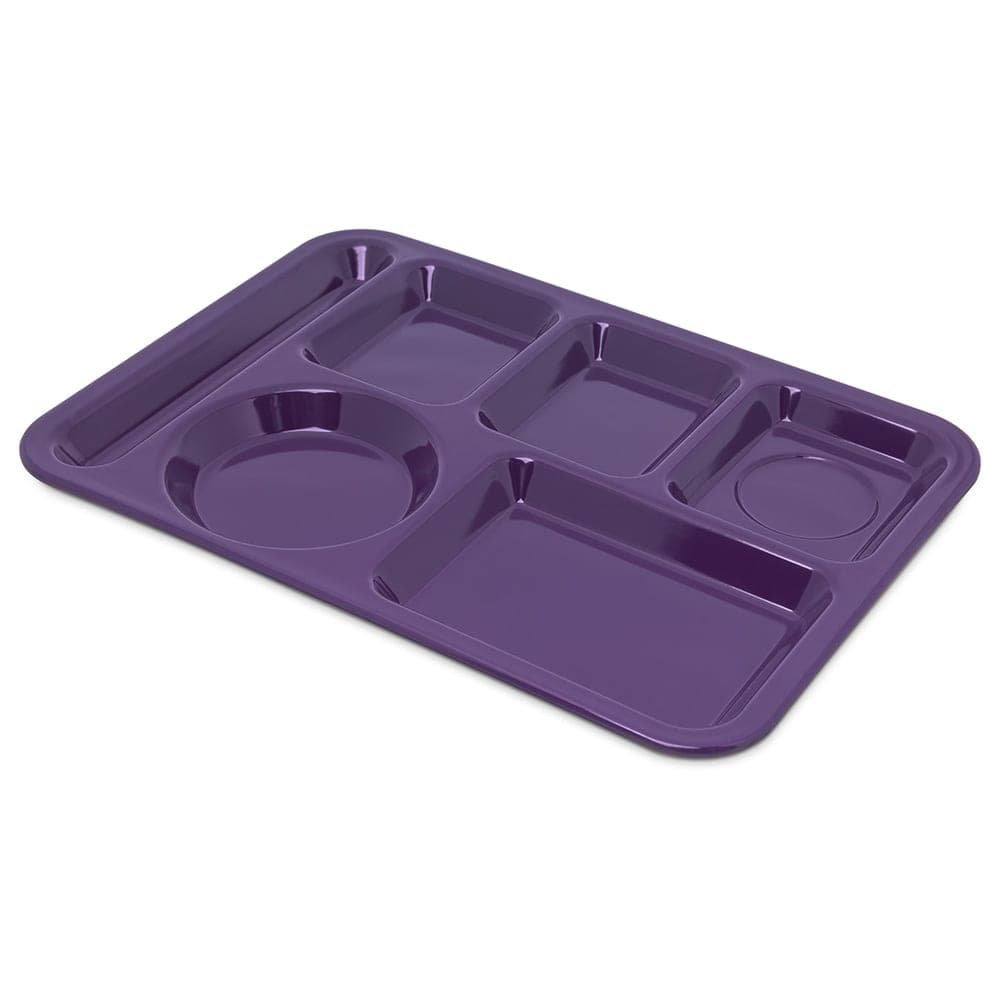 Carlisle Melamine Rectangular Tray w/ (6) Compartments, 14" x 10", Purple (4398087)