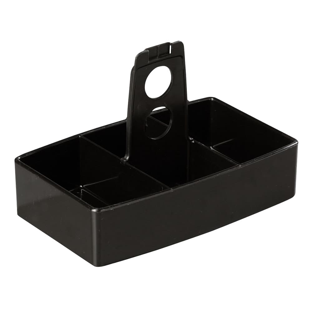 Carlisle 6 Compartment Rectangular Sugar Caddy - Plastic, Black (455103)