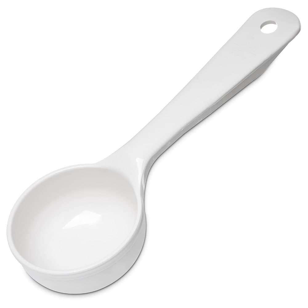 Carlisle 3 oz Solid Portion Spoon w/ Flat Bottom, Plastic, White (492602)