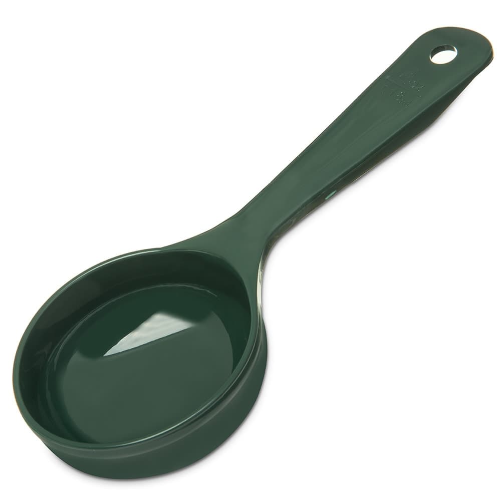 Carlisle 4 oz Solid Portion Spoon w/ Flat Bottom, Plastic, Forest Green (492808)