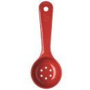 Carlisle 2 oz Perforated Portion Spoon w/ Flat Bottom, Plastic, Red (496205) thumbnail 2
