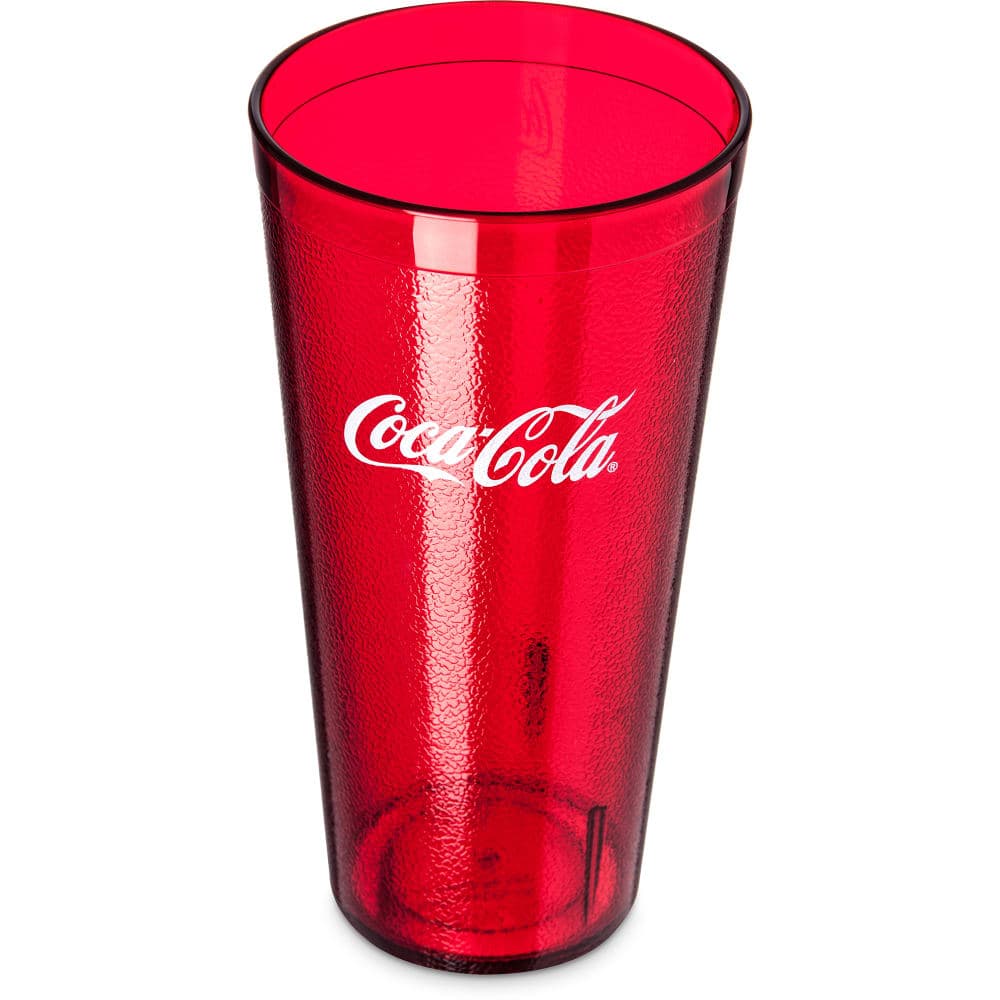 Carlisle 24 oz Ruby Textured Coca Cola® Plastic Tumbler (52243550H)