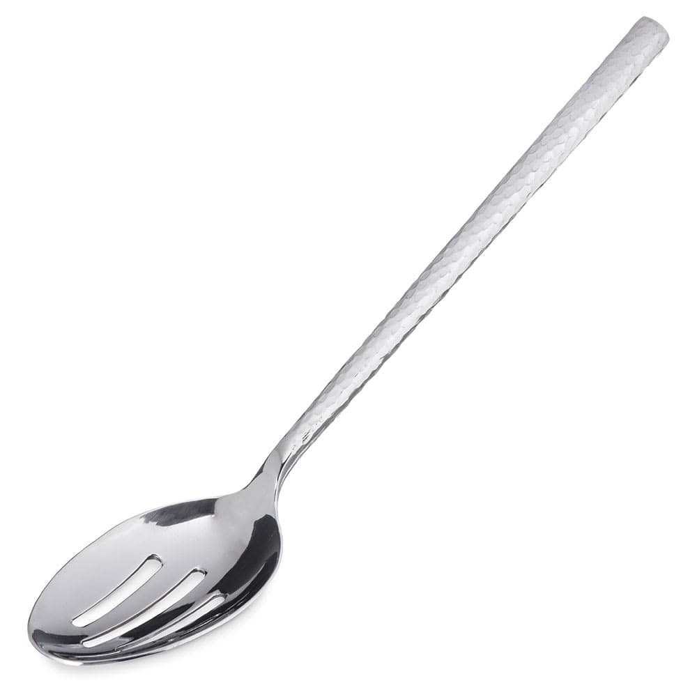 Carlisle 12" Terra Slotted Serving Spoon - Hammered, Stainless (60201)