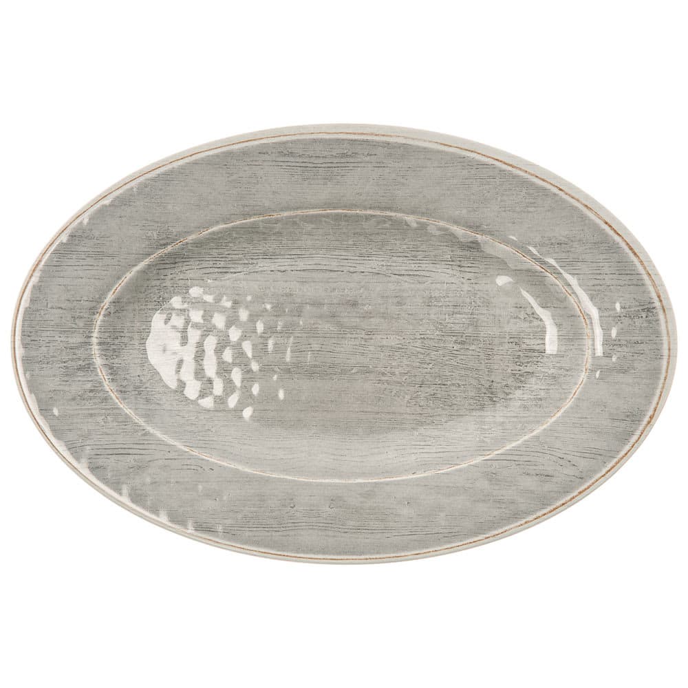 Carlisle 12" x 8" Oval Grove Platter - Melamine, Smoke Gray (6402018)