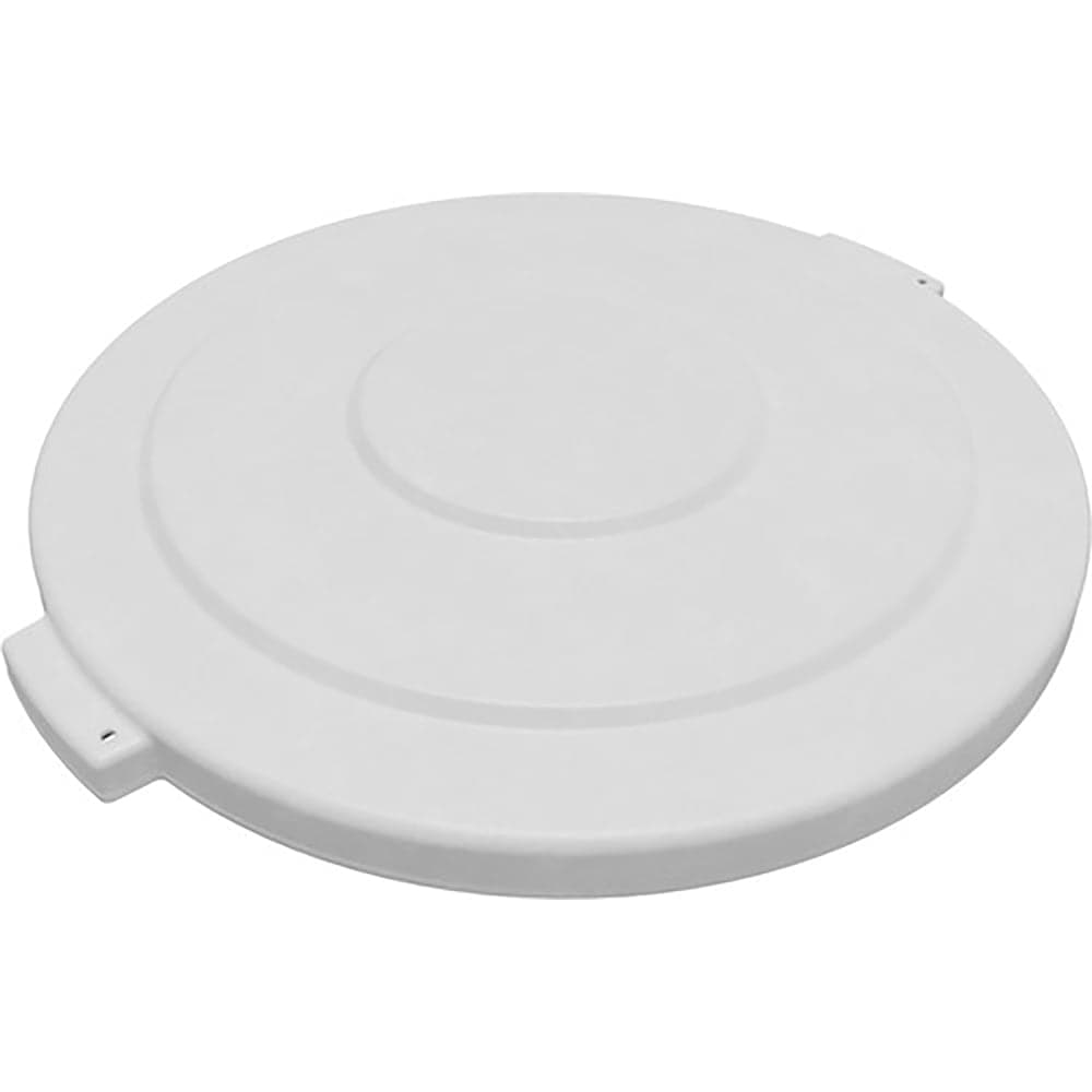 Carlisle Round Flat Top Lid for 55 gal Trash Can - Plastic, White (84105602)