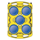 Carlisle 43" Mobile Dish Caddy w/ (5) Columns - Plastic, Black (ADD403) thumbnail 2