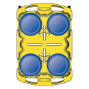 Carlisle 43" Mobile Dish Caddy w/ (5) Columns - Plastic, Black (ADD403) thumbnail 3