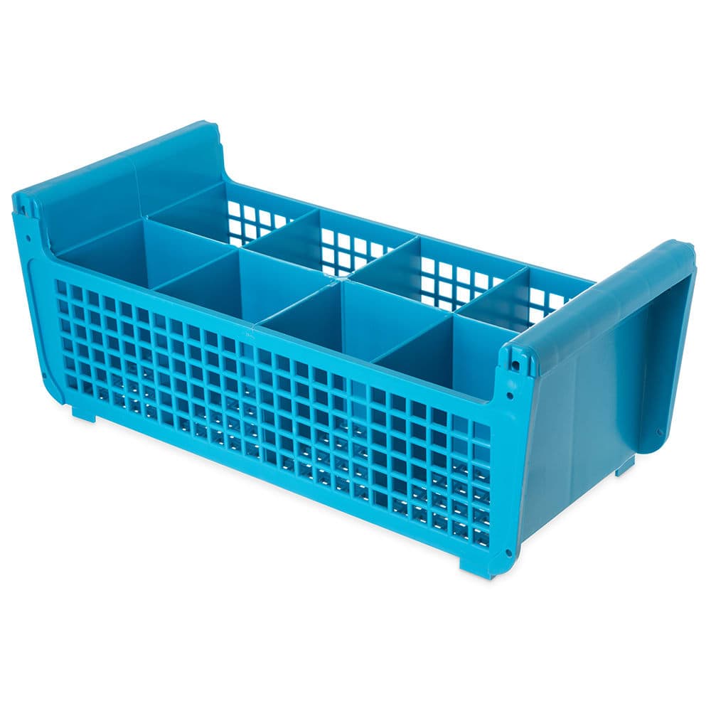 Carlisle Flatware Basket w/ (8) Compartments, Open Design, Polypropylene, Blue (C32P114)