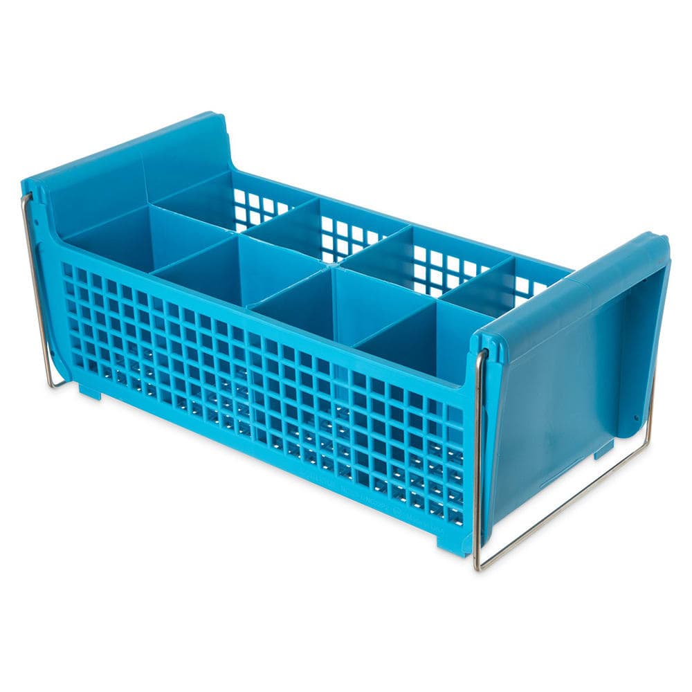 Carlisle Flatware Basket - (8) Compartments, Wire Handles, Polypropylene, Blue (C32P214)