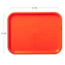 Carlisle Plastic Cafeteria Tray - 13 4/5"L x 10 3/4"W, Orange (CT101424) thumbnail 2