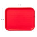 Carlisle Plastic Cafeteria Tray - 13 4/5"L x 10 3/4"W, Red (CT101405) thumbnail 2