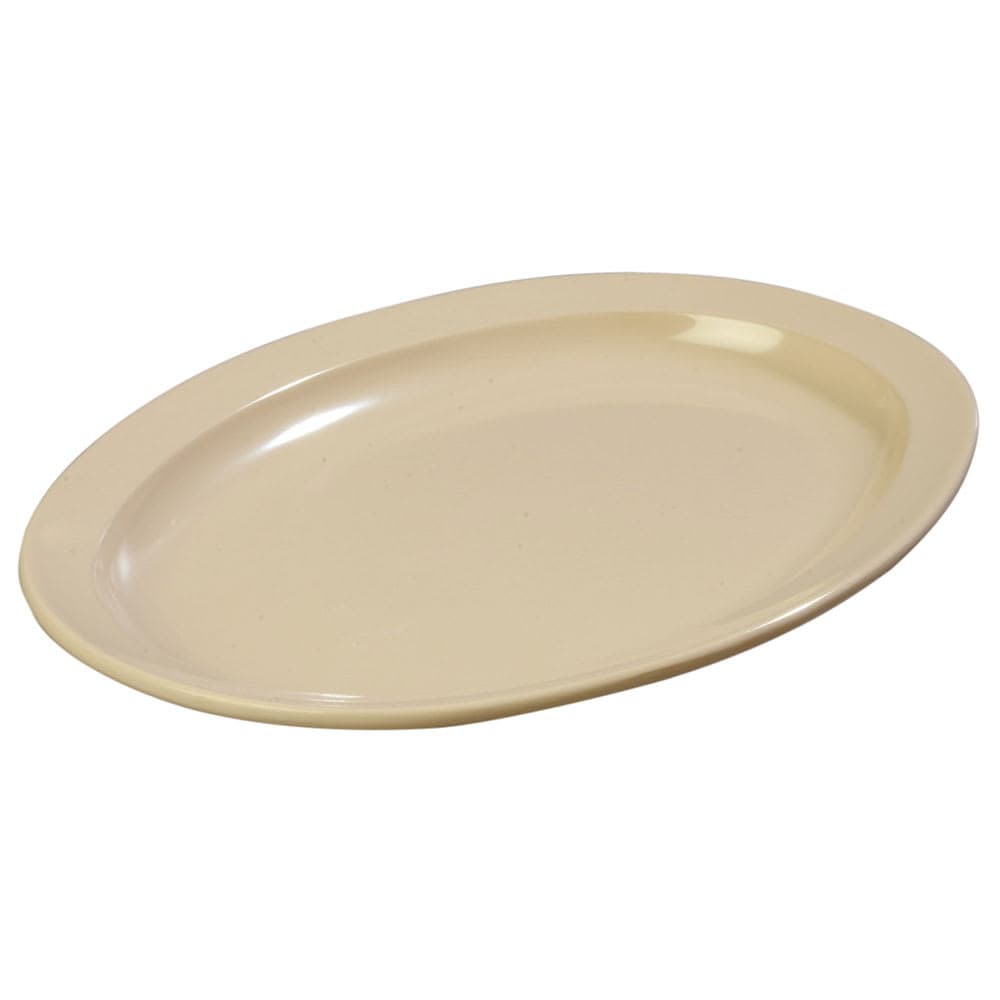 Carlisle 13-1/2" x 9-3/4" Oval Kingline Platter - Melamine, Tan (KL12625)