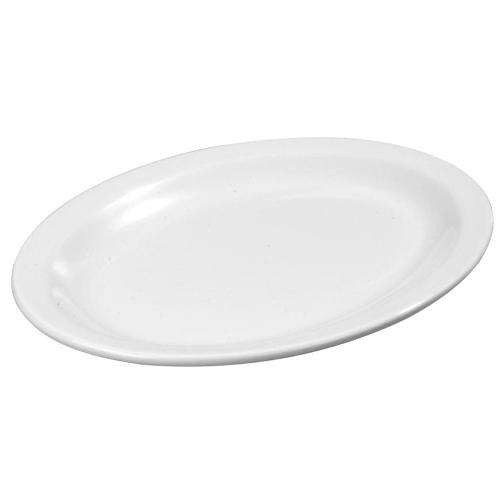 Carlisle 12" x 9" Oval Kingline Platter - Melamine, White (KL12702)