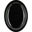 Carlisle 12" x 9" Oval Kingline Platter - Melamine, Black (KL12703) thumbnail 4