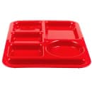 Carlisle Plastic Rectangular Tray w/ (6) Compartments, 13 7/8" x 10", Red (P61405) thumbnail 4