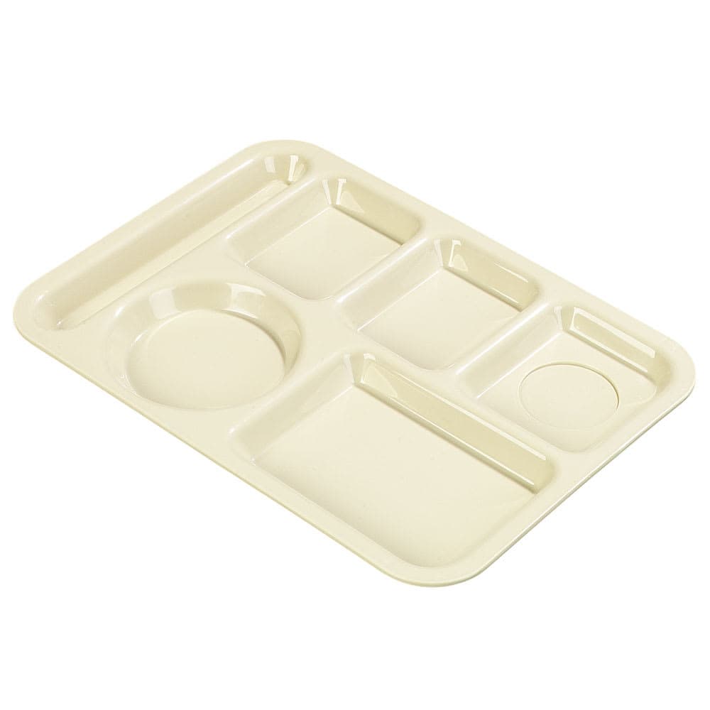 Carlisle Plastic Rectangular Tray w/ (6) Compartments, 13 7/8" x 10", Tan (P61425)