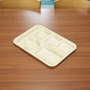 Carlisle Plastic Rectangular Tray w/ (6) Compartments, 13 7/8" x 10", Tan (P61425) thumbnail 2