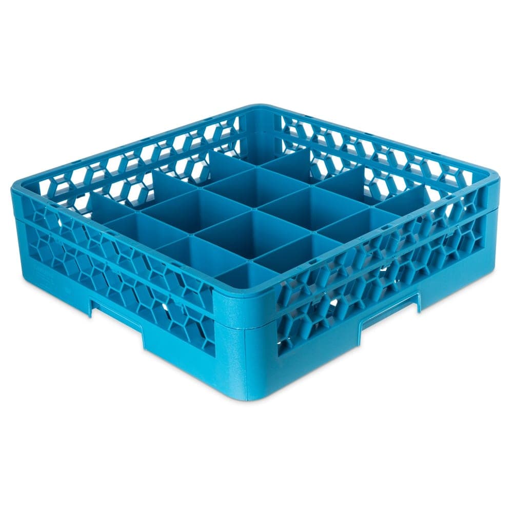 Carlisle OptiClean™ Glass Rack w/ (16) Compartments - (1) Extender, Blue (RC16-114)