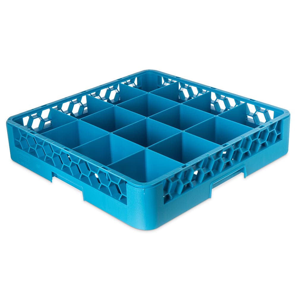 Carlisle OptiClean™ Glass Rack w/ (16) Compartments - Blue (RC1614)