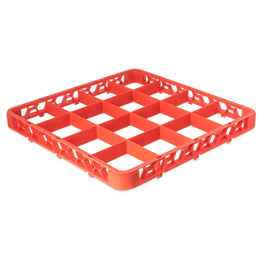 Carlisle Full Size Glass Rack Extender w/ (16) Compartments, Orange (RE16C24)