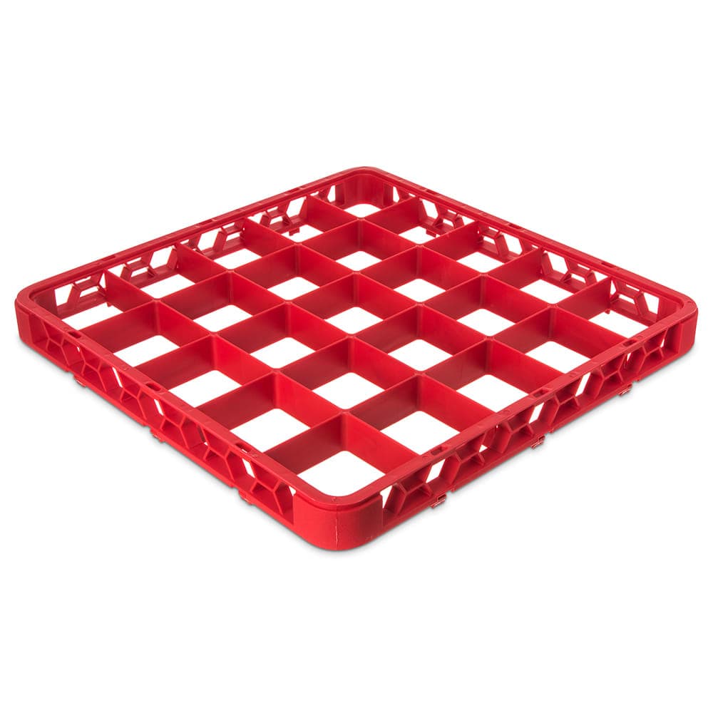 Carlisle Full Size Glass Rack Extender w/ (25) Compartments, Red (RE25C05)