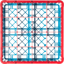 Carlisle OptiClean™ Glass Rack w/ (16) Compartments - (1) Extender, Red/Blue (RG16-1C410) thumbnail 2