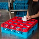 Carlisle OptiClean™ Glass Rack w/ (16) Compartments - (1) Extender, Red/Blue (RG16-1C410) thumbnail 7