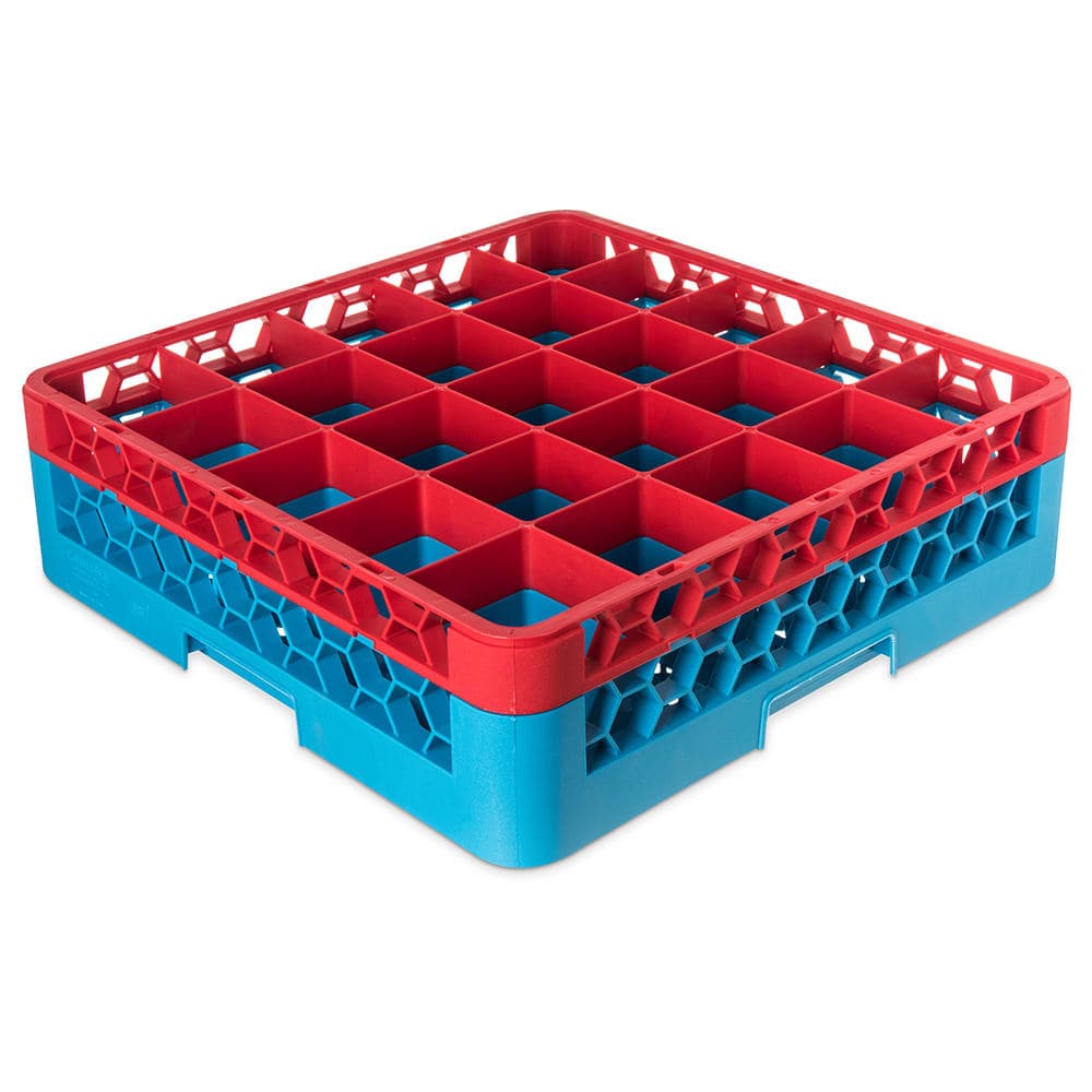 Carlisle OptiClean™ Glass Rack w/ (25) Compartments - (1) Extender, Blue (RG25-1C410)