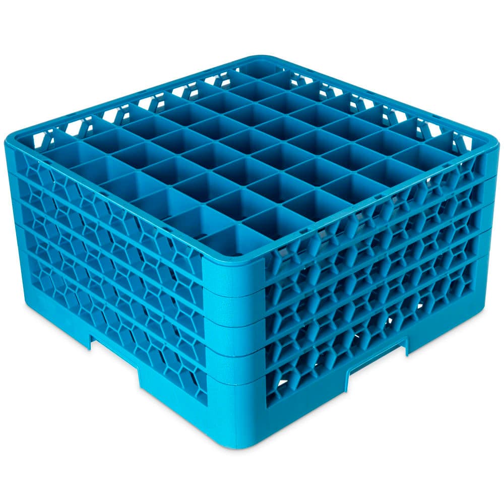 Carlisle OptiClean™ Glass Rack w/ (49) Compartments - (4) Extenders, Blue (RG49-414)